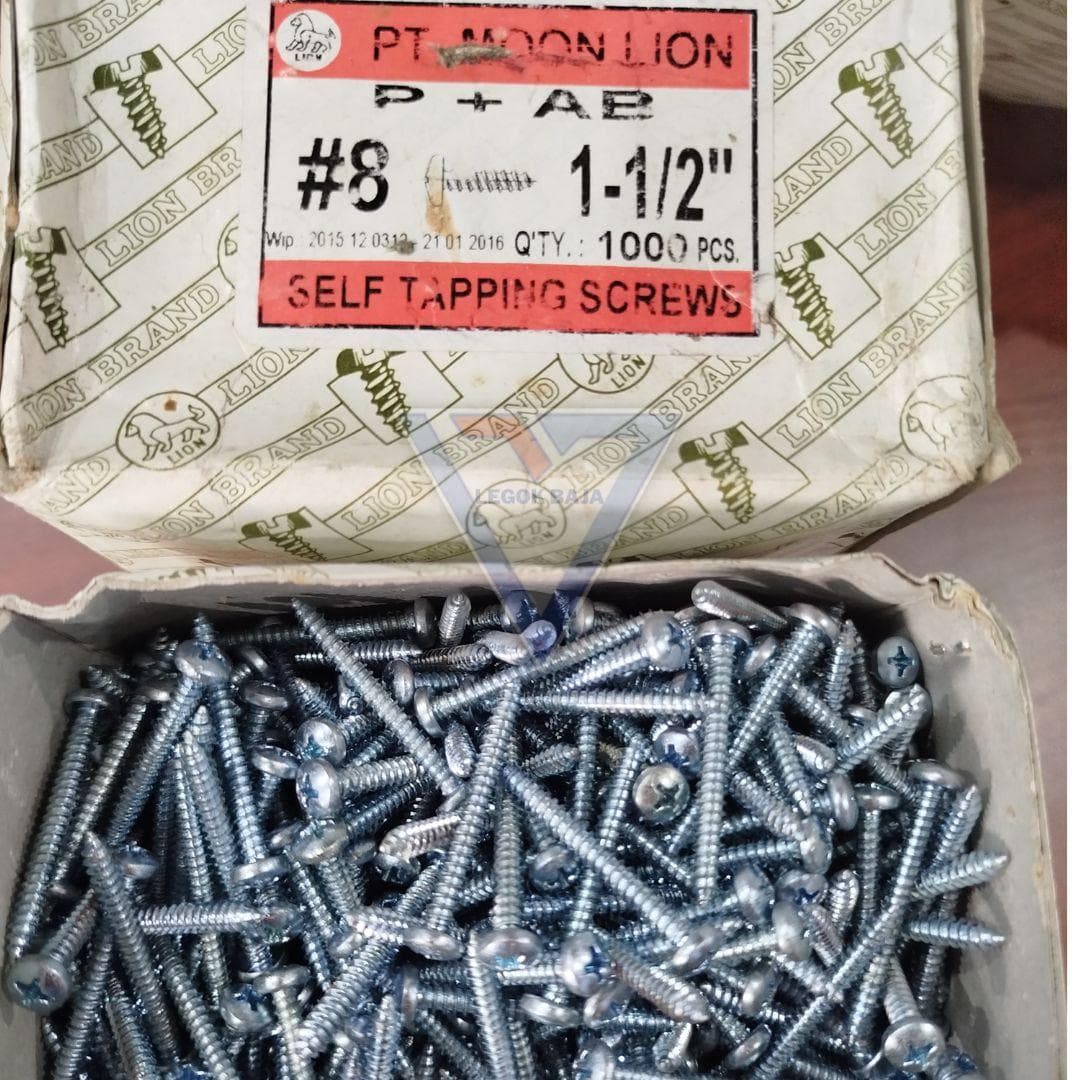 SEKRUP TAPING P+AB DIAMETER #8 x 1 1/2MOON LION SKRUP SELF TAPPING SCREW