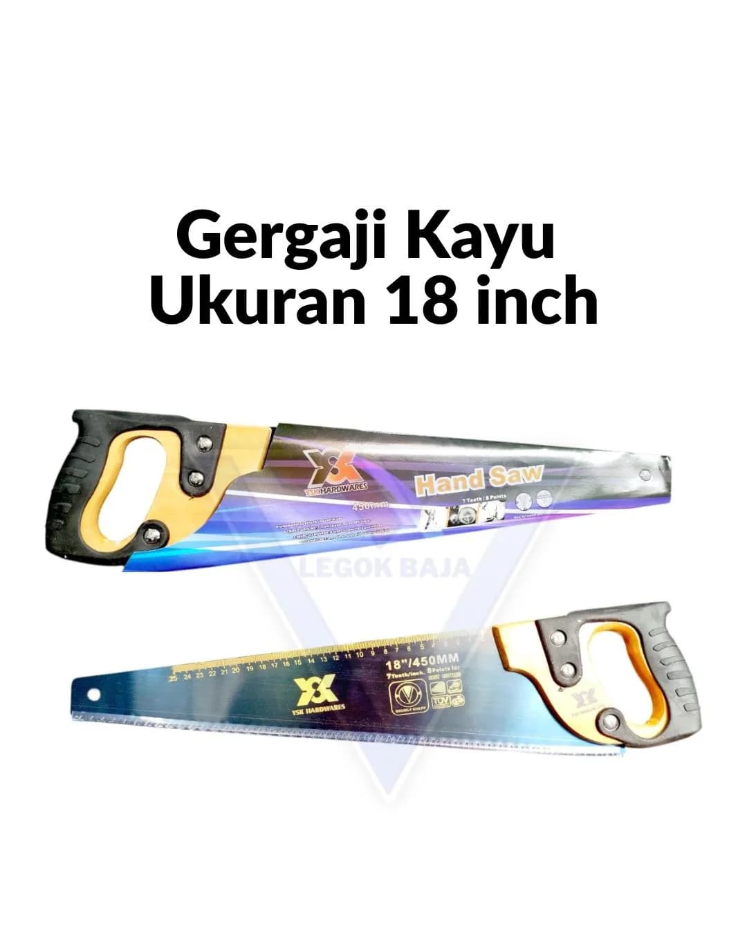 Gergaji Gorok Kayu Gagang Karet 18 inch / Tajam Kuat Kokoh